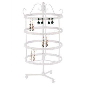 

Rotating Earring Holder Display Stand Wrought iron Jewelry Organizer Rack, White