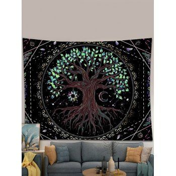 

Celestial Sun Moon Life Tree Print Wall Tapestry Hanging Home Decoration, Multicolor