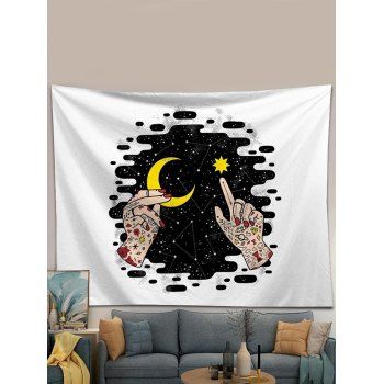 

Galaxy Sun Moon Hands Print Tapestry Hanging Wall Decor, Multicolor