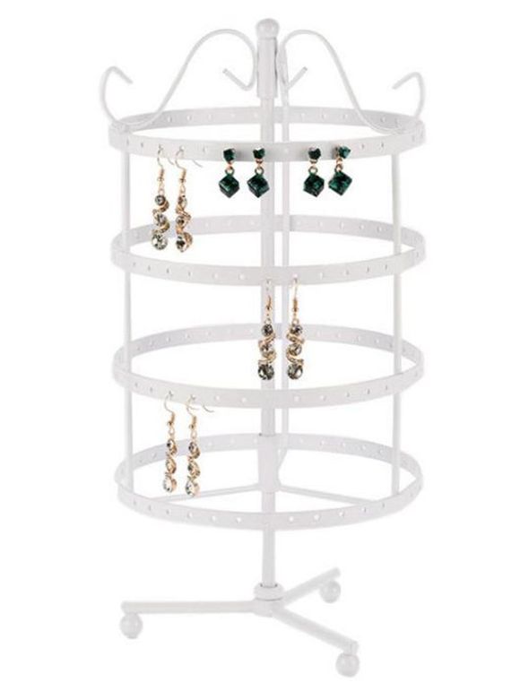 Support de Boucle D'Oreille Rotatif en Fer Forgé - Blanc 
