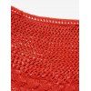 Plus Size Crochet Cover-up Top Plain Color Hollow Out Slit Beach Cover-up Top - RED 2XL