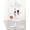 3 Tier Rotating Jewelry Organizer Stand Holder Metal Earring Display Rack Tower - WHITE 