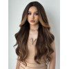 Highlight Wavy Middle Part Ultra Long Capless Synthetic Wig - DEEP BROWN 28INCH