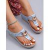 Letter Hollow Out Slip On Wedge Slippers - SKY BLUE EU 42