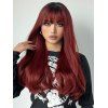 Capless Full Bang Wavy Ultra Long Synthetic Wig - RED WINE 26INCH