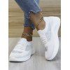 Rhinestone Lace Up Casual Shoes - Blanc EU 36