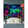 Galaxy Psychedelic Mushroom Print Hanging Tapestry Wall Decor - multicolor 100 CM X 75 CM