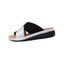 Metallic Crossover Open Toe Slip On Casual Slippers - Argent EU 38