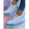 Contrast Colorblock Heart Lace Up Thick Platform Casual Shoes - GREEN EU 43