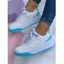 Contrast Colorblock Heart Lace Up Thick Platform Casual Shoes - Vert EU 41