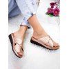 Metallic Crossover Open Toe Slip On Casual Slippers - Champagne Or EU 43