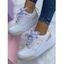 Contrast Colorblock Heart Lace Up Thick Platform Casual Shoes - Céleste EU 35