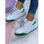 Contrast Colorblock Heart Lace Up Thick Platform Casual Shoes - Vert EU 41