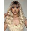 Ombre Full Bang Wavy Capless Long Synthetic Wig - multicolor A 24INCH