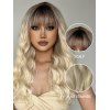 Ombre Full Bang Wavy Capless Long Synthetic Wig - multicolor A 24INCH