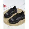 Rhinestone Lace Up Casual Shoes - Noir EU 35