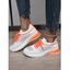 Colorblock Rhinestone Lace Up Casual Shoes - Orange EU 43