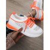 Colorblock Rhinestone Lace Up Casual Shoes - ORANGE EU 43