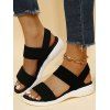 Open Toe Slip On Flat Platform Outdoor Sandals - BLACK EU 42
