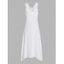 Crochet Cover-up Dress Sleeveless Hollow Out Plain Color A Line Beach Cover-up Dress - WHITE M