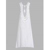 Crochet Cover-up Dress Sleeveless Hollow Out Plain Color A Line Beach Cover-up Dress - WHITE M