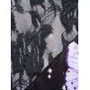 Mini Robe Lingerie Fleur et Papillon Imprimés en Dentelle Transparente - Noir L