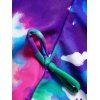 Plus Size Colorful Tie Dye Print One-piece Swimsuit Padded Bowknot Strap Shoulder One-piece Swimwear - multicolor 4XL
