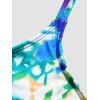 Plus Size Colorful Tie Dye Print One-piece Swimsuit Padded Bowknot Strap Shoulder One-piece Swimwear - multicolor 4XL
