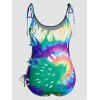 Maillot de Bain Teinté Imprimé Coloré à Bretelle de Grande Taille Une-Pièce - multicolor 4XL