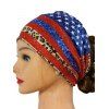American Flag Star Striped Leopard Print Ethnic Wide Headband - RED 