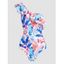Maillot de Bain Une-Pièce Rembourré à Imprimé Fleur Feuille Colorée à Une Epaule - multicolor A S