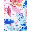 Maillot de Bain Rembourré Fleur Feuille Colorée Imprimée à Une Epaule Une-Pièce - multicolor A 2XL