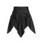 Jupe-Culotte Mouchoir Asymétrique en Couleur Solide à Taille Haute - Noir S