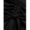 Asymmetric Cinched Swim Skorts Solid Color High Waist Handkerchief Swimming Skorts - BLACK XXL