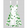 Vacation Dress Floral Print Dress V Neck High Waisted A Line Mini Dress