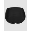 Modest Tankini Swimsuit Lace Panel Swimwear Hollow Out Lace Up Scalloped Padded Bathing Suit - BLACK L