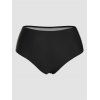 Modest Tankini Swimsuit Lace Panel Swimwear Hollow Out Lace Up Scalloped Padded Bathing Suit - BLACK XXL