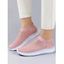 Rhinestone Flat Platform Slip On Knitted Casual Outdoor Shoes - Rose EU 35