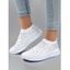 Rhinestone Flat Platform Slip On Knitted Casual Outdoor Shoes - Blanc EU 37