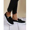Twisted Rivet Flat Platform Casual Shoes - BLACK EU 42