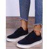 Lace Up Slip On Flat Platform Casual Shoes - BROWN EU 42