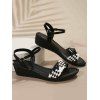 Rhinestone Striped Buckle Strap Open Toe Trendy Sandals - WHITE EU 42