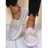 Twisted Rivet Flat Platform Casual Shoes - Beige EU 42