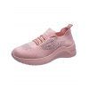 Rhinestone Lace Up Slip On Flat Platform Casual Shoes - Rose EU 37