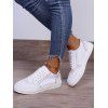 Lace Up Slip On Flat Platform Casual Shoes - Blanc EU 37