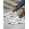 Rhinestone Lace Up Slip On Flat Platform Casual Shoes - WHITE EU 42