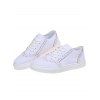 Lace Up Slip On Flat Platform Casual Shoes - Blanc EU 37