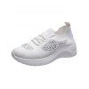 Rhinestone Lace Up Slip On Flat Platform Casual Shoes - WHITE EU 42