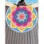 Serviette de Plage Ronde à Imprimé Fleurs Colorées à Glands - multicolor 150CM (ROUND)