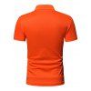 T-shirt de Sport Boutonné Ligne A Manches Courtes à Col Relevé - Orange M